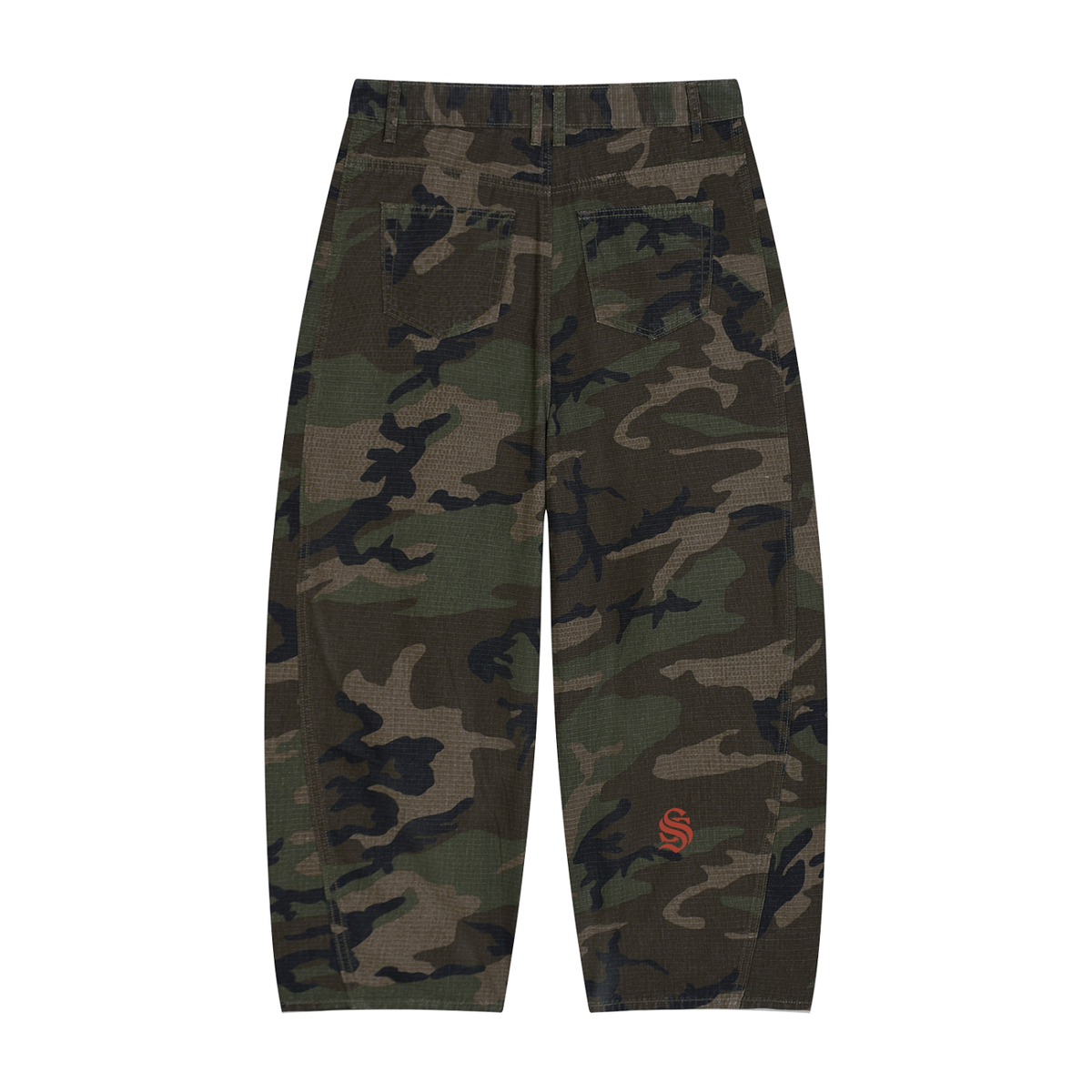 Men’s Camo Barrel Leg Cargo Pants
