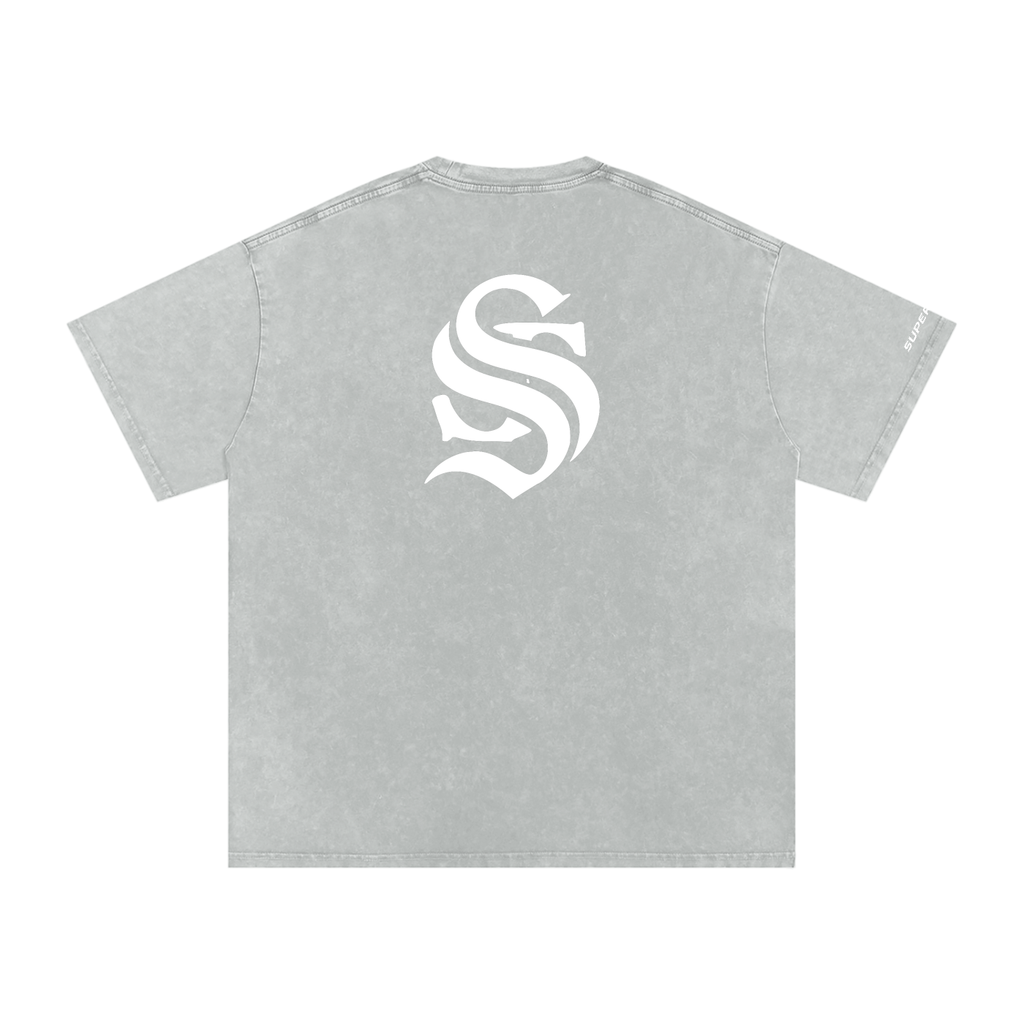 Snow Washed Oversized Cotton T-Shirt