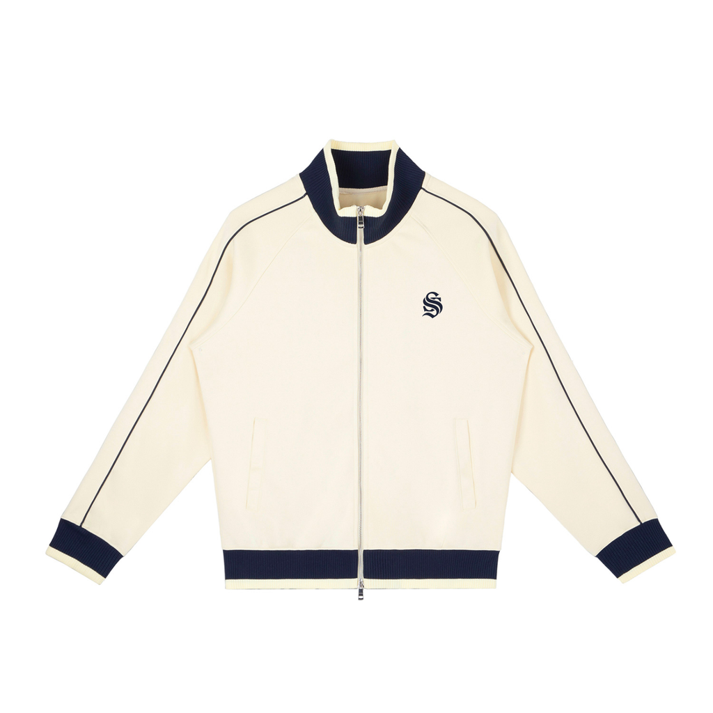 Color Block Raglan Sleeve Zip Track Jacket