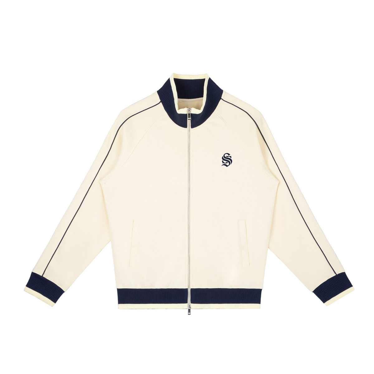 Color Block Raglan Sleeve Zip Track Jacket