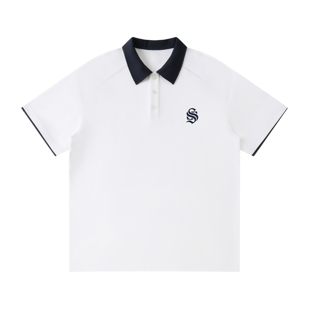 Contrast Collar Raglan Polo Shirt
