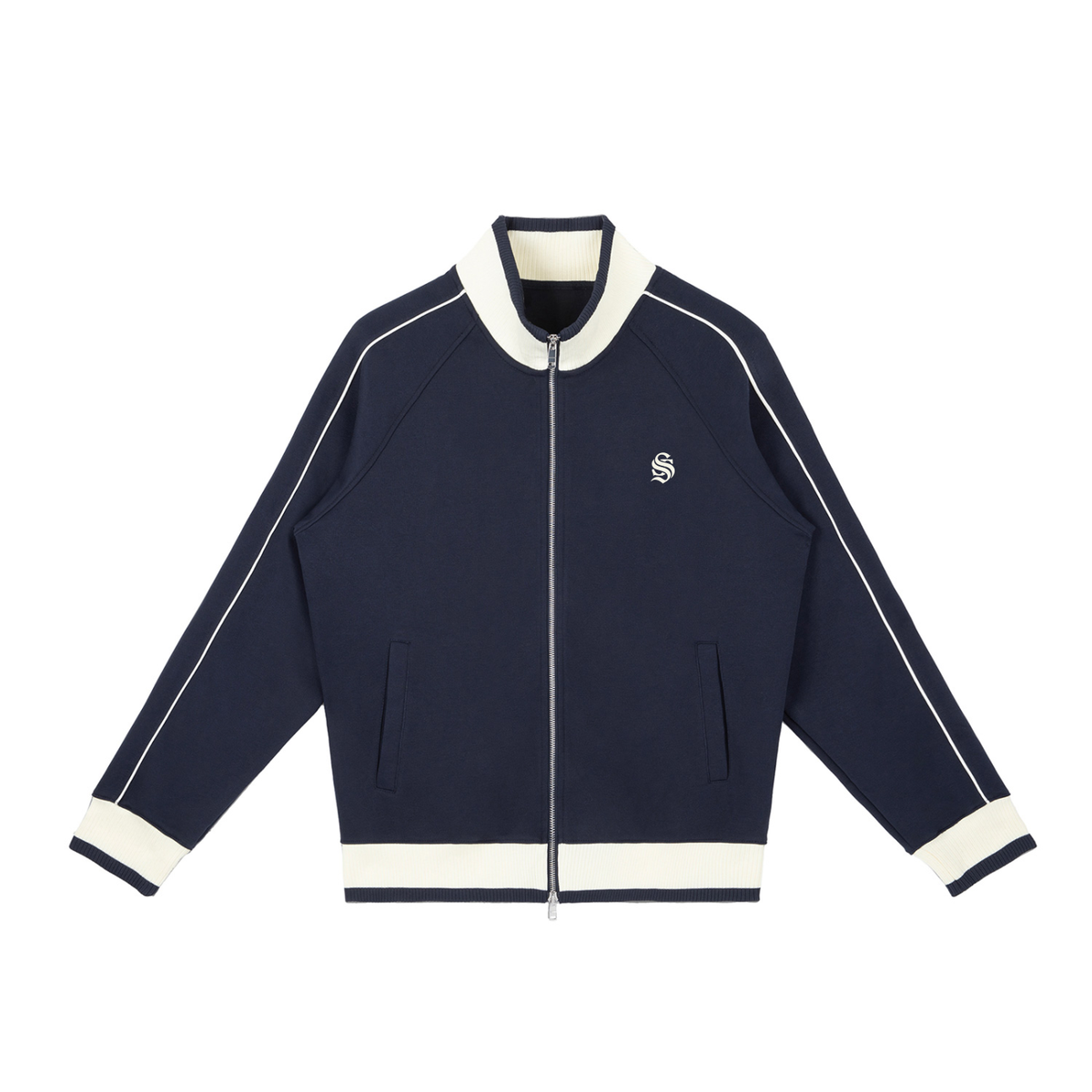 Color Block Raglan Sleeve Zip Track Jacket