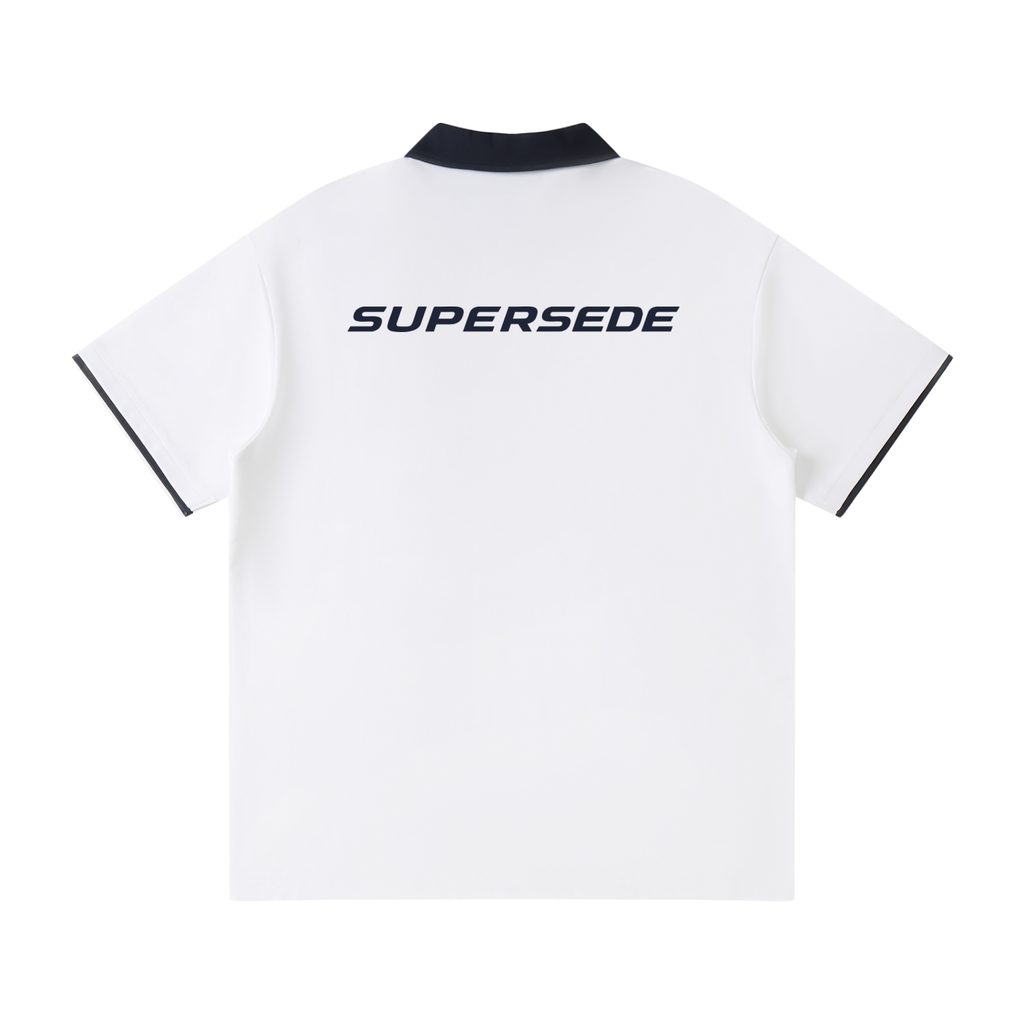 Contrast Collar Raglan Polo Shirt